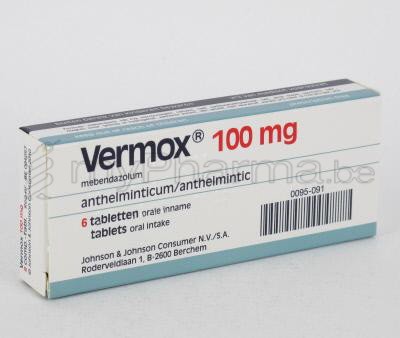 VERMOX 100 MG 6 COMP (médicament)