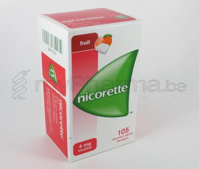 NICORETTE FRUIT 4 MG 105 GOMMES À MÂCHER                (médicament)