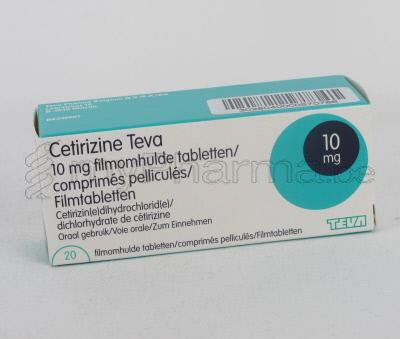 CETIRIZINE TEVA 10 MG 20 COMP (médicament)