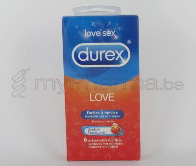 DUREX LOVE 6 préservatifs lubrifiés                        (dispositif médical)
